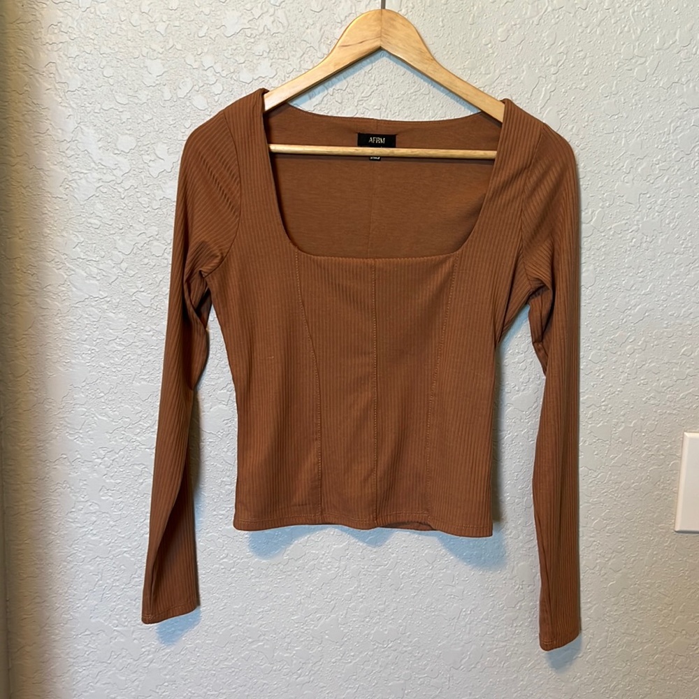 AFRM Square neck long sleeve shirt